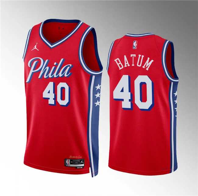 Men%27s Philadelphia 76ers #40 Nicolas Batum Red Statement Edition Stitched Jersey Dzhi->philadelphia 76ers->NBA Jersey